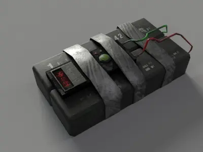 C4 Bomb Low-poly 3D model