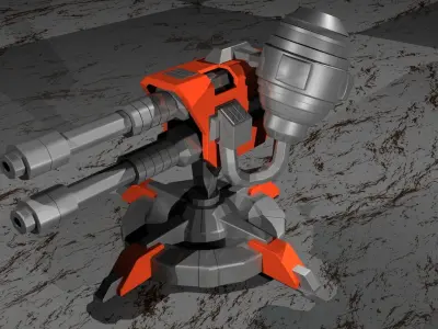 Machine Gun 3D model shop