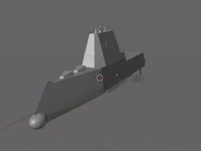 USS-Zumwalt us navy destroyer 3D model