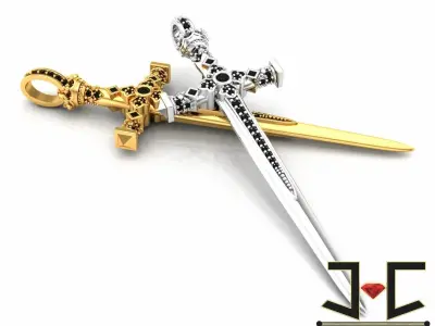 0163 - Stylish Antique Sword Pendant 3D print model