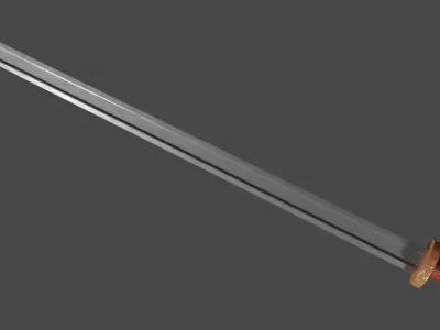 Langsax sword with Spatha handle Low-poly 3D model
