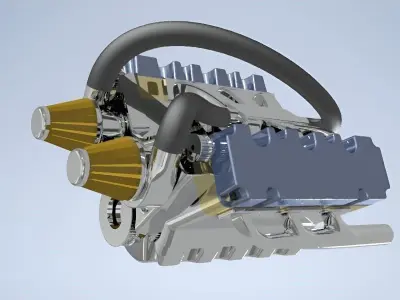 V6 Engine Mechanical 3D Model  CAD Accurate 3D model