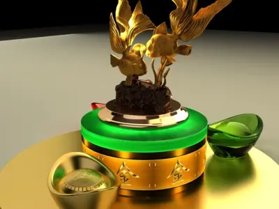 Chinese gold ingot 3D model purchase