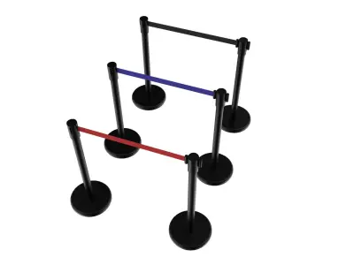 Black and Stainless Stanchion Belt  3D model