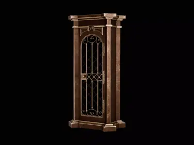 Wine cabinet  Low-poly 3D model