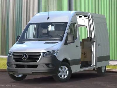 2019 Mercedes Sprinter Van Rigged 3D model