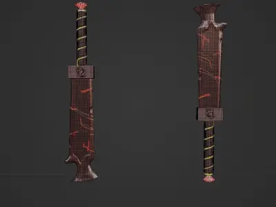 Stylized sword Low-poly 3D model