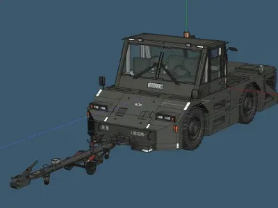 JASDF 20tons Towingcar and Towbar 3D model