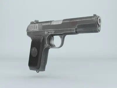 AAA Low-Poly Tokarev Pistol TT 1933 Low-poly 3D model