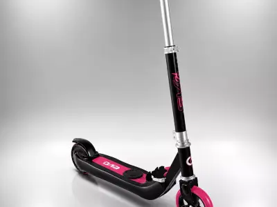 Kids Kick Scooter Pink Low-poly 3D model