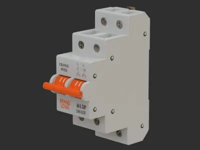 Residual Current Device - Changeover Switch Low-poly 3D model
