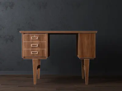 1960 Mid Century Danish Desk Low-poly 3D model