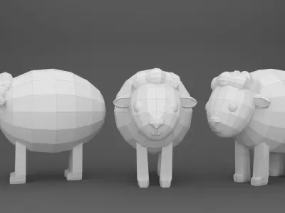 Character B093 Sheep Cute Low-poly 3D model