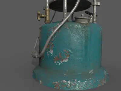 Military stove Low-poly 3D model