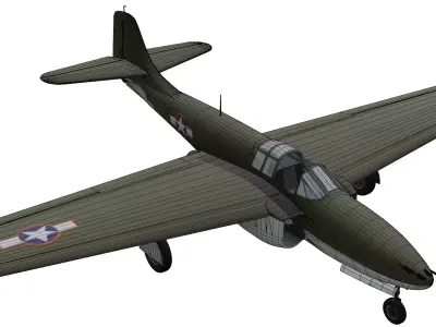 Bell P-59 Airacomet Low-poly 3D model