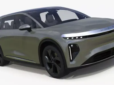 Lucid Gravity 2024 Electric SUV Olive Color 3D model