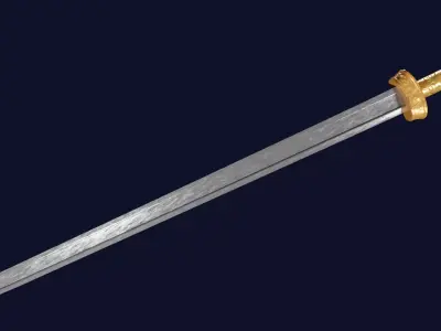 Langsax sword Low-poly 3D model
