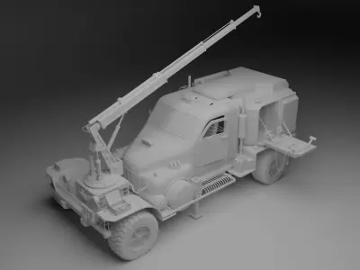 Survival crane truck resource harvester 3D model