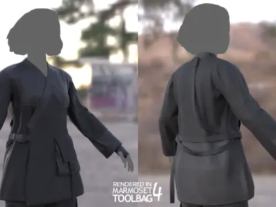 Female Military Outfit 6 Low-poly 3D model