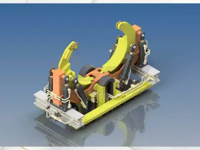 clamping Hydraulic mechanism system 3D model