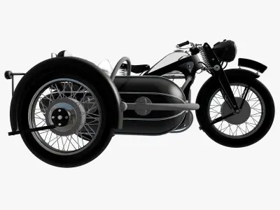 Zundapp K800 1933 Sidecar 3D model