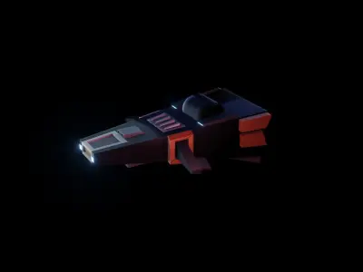 spaceship with lights 3D model by prashanth98