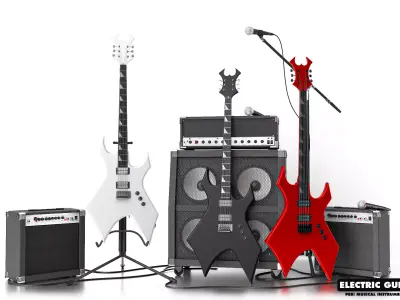 Electric Guitar Part 8 Low-poly 3D model