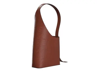 Red brown Leather Hobo Bag 3D model