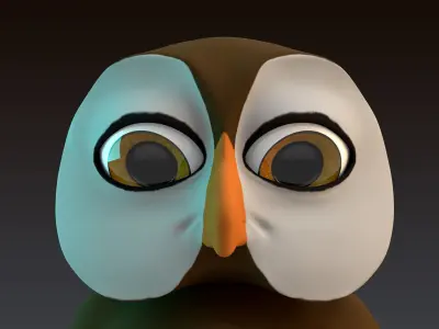 Stylized Owl Rigged Low-poly 3D model