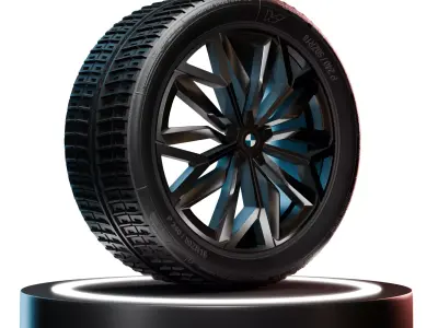 Realistic Wheel 3D Model 4K PBR Textures Game Ready Low-poly 3D model