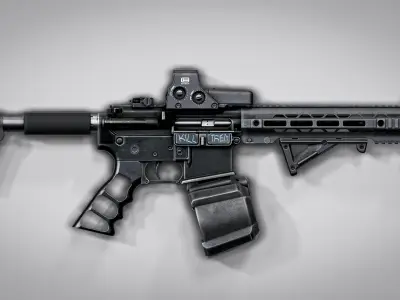 AR-15 CUSTOM Low-poly 3D model purchase
