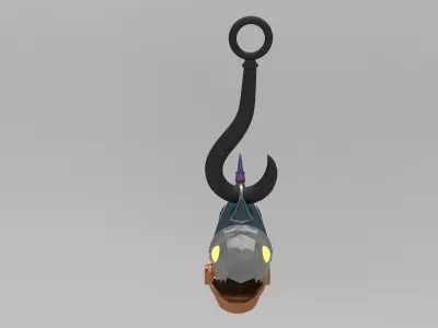 Fishbone Keychain 3D model