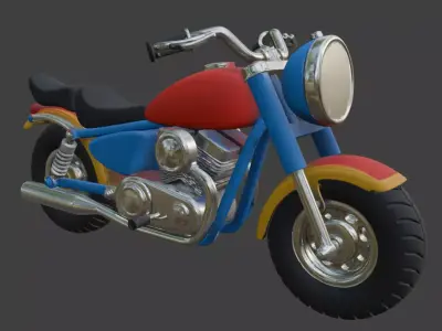Cartoon Motorcycle 3D Model 3D model 4