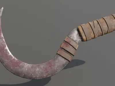 Orc Sickle Low-poly 3D model