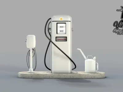 50s Gas Station 3D model