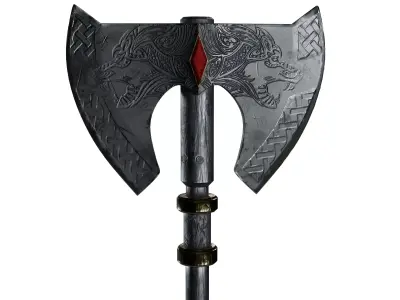 Battle axe 3 Low-poly 3D model