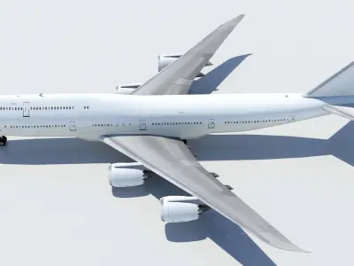 Boeing 747-8i airliner blank Low-poly 3D model