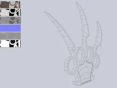 Bladed knuckle Low-poly 3D model