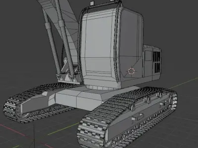 Excavator 3D model for CGI 3D model