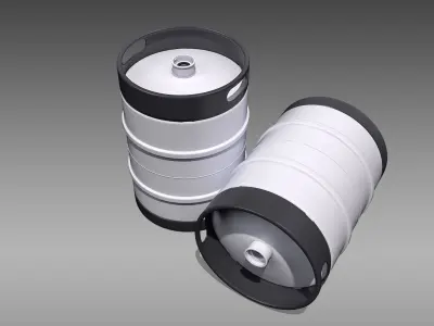 Keg Half Barrel Low-poly 3D model
