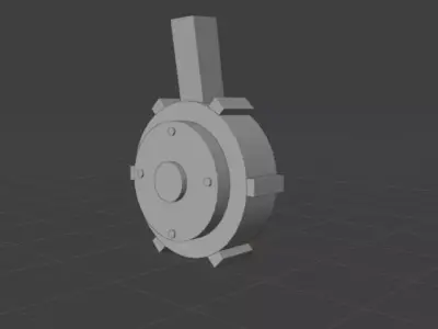 Glock50rdDrumMag 3D model