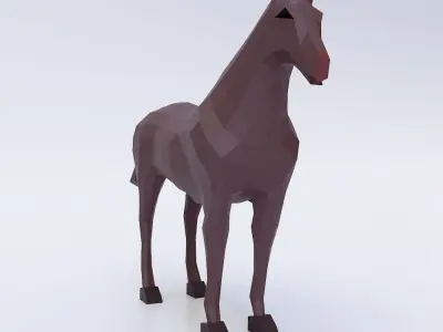 Horse cartoon 3d model  Low-poly 3D model