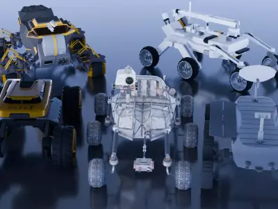 Space Rover Pack Of 5 3D model