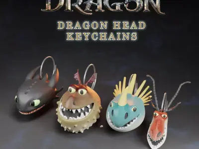 Dragon Head Keychains How to Train Your Dragon 3D print model