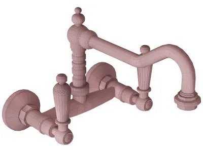 faucet antique brass kitchen 3D model