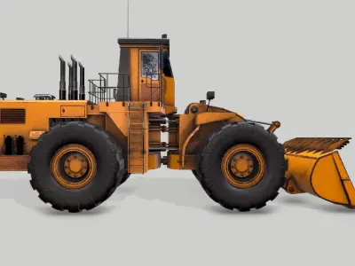 Old Industrial Vehicle Loader Low-poly 3D model purchase