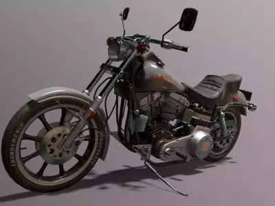 American Cruiser Motorcycle Low-poly 3D model