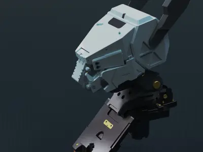 Robo head part scifi mechanical future postapo droid  3D model