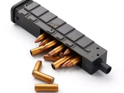 Weapon Magazine with Bullets Ammo Low-poly 3D model