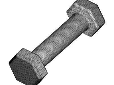Plastic Hexagonal Dumbbell 3D model